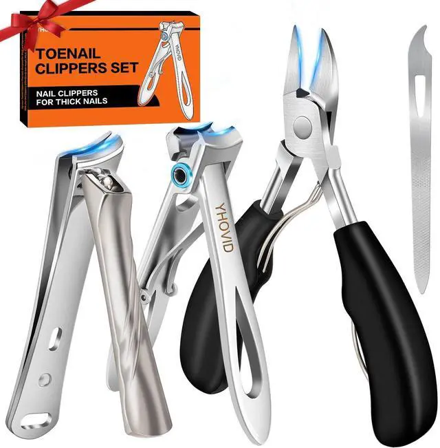 Main image of Toe Nail Clippers for Men, Toenail Clippers for Thick Nails for Seniors, German Ultra Sharp Stainless Steel Fingernail Clipper with Catcher, Heavy Duty Ingrown Nail Cutter Long Handle with Wide Jaw