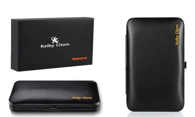 Alt view image 2 of 7 - Professional Stainless Steel Nail Clipper Travel & Grooming Kit Nail Tools Manicure & Pedicure Set of 15pcs with Luxurious Case (Black/Yellow)