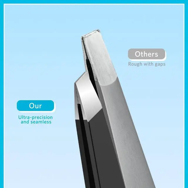 Alt view image 2 of 7 - Tweezers Set and Nail Clippers, 9 Pcs Stainless Steel Tweezers Kit for Men Professional Manicure Set for Men Grooming Kit With Leather Travel Case