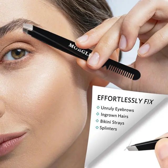 Alt view image 3 of 7 - Tweezers Set and Nail Clippers, 9 Pcs Stainless Steel Tweezers Kit for Men Professional Manicure Set for Men Grooming Kit With Leather Travel Case