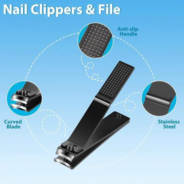 Alt view image 5 of 7 - Tweezers Set and Nail Clippers, 9 Pcs Stainless Steel Tweezers Kit for Men Professional Manicure Set for Men Grooming Kit With Leather Travel Case