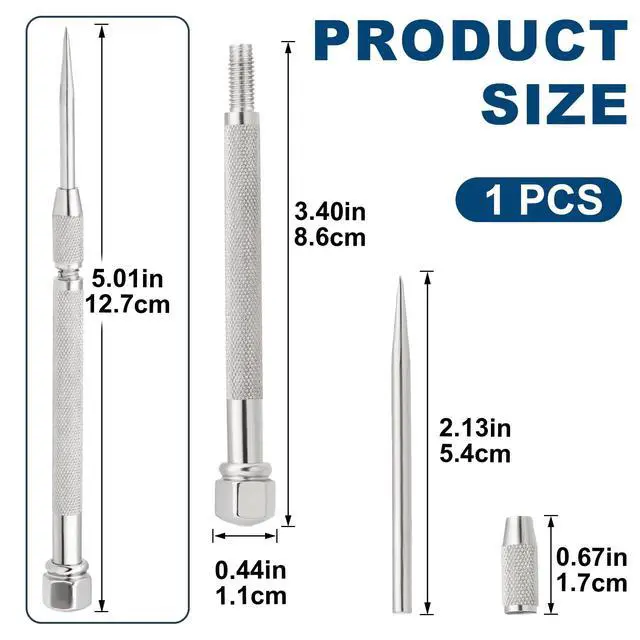 Alt view image 2 of 6 - Pocket Scriber Tool, Carbide Steel Metal Engraving Pen with Carbide Tip for Welding/Glass/Metal, 2-7/8" Point Length, 3/8" Handle Diameter, Marking Tool for DIY, Crafts, Precision Work