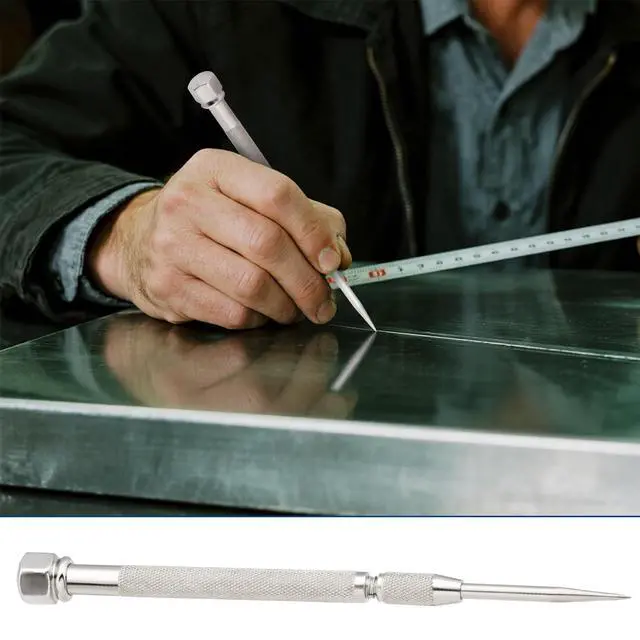 Alt view image 5 of 6 - Pocket Scriber Tool, Carbide Steel Metal Engraving Pen with Carbide Tip for Welding/Glass/Metal, 2-7/8" Point Length, 3/8" Handle Diameter, Marking Tool for DIY, Crafts, Precision Work