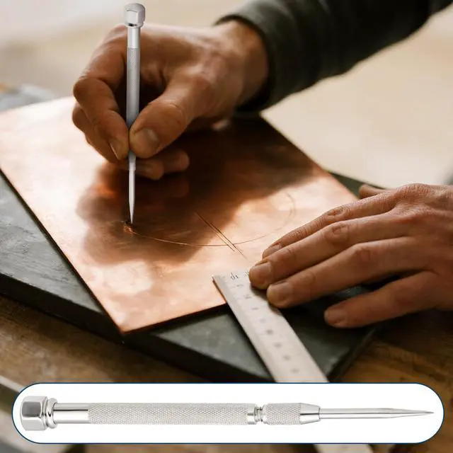 Alt view image 6 of 6 - Pocket Scriber Tool, Carbide Steel Metal Engraving Pen with Carbide Tip for Welding/Glass/Metal, 2-7/8" Point Length, 3/8" Handle Diameter, Marking Tool for DIY, Crafts, Precision Work