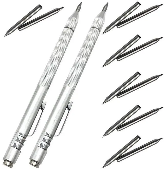 Main image of 2 Pack Tungsten Carbide Scriber with Magnet,with Extra 12 Replacement Marking Tip,Etching Engraving Pen for Glass/Ceramics/Metal Sheet