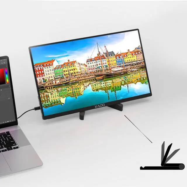 Alt view image 3 of 7 - Tablet Stand for Portable Monitor, Adjustable Tablet Holder Foldable, iPad Accessories for Office Compatible with Kindle, Switch, Surface Pro, iPad Pro/Air/Mini, iPhone Pro/Max/Plus