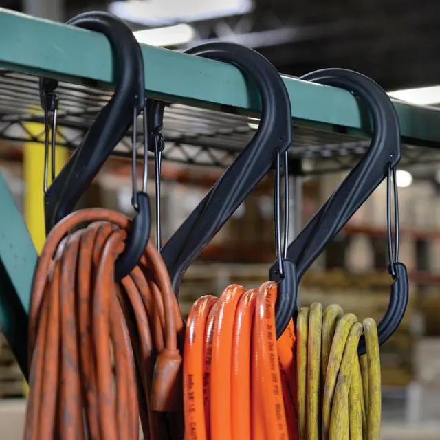 Alt view image 5 of 7 - S-Biner Plastic Dual Carabiner - Daily Use Double-Sided S-Biner - Dual Clip Carabiner Accessory for Holding & Organizing - Accessory for Camping & More - Black, Size 10 (2 Pack)