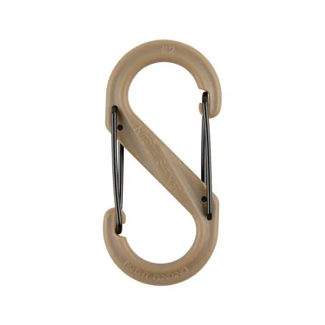 Alt view image 2 of 6 - S-Biner Dual Carabiner Plastic - Durable Dual Carabiner with Wire Gate Closure for Organizing Keys & Keychain Attachments - Size 2, Coyote (10 Pack)