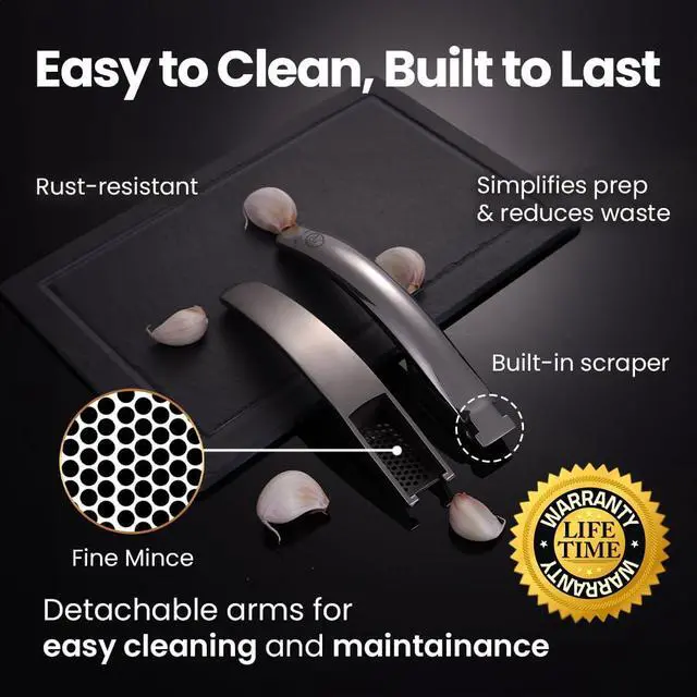 Alt view image 4 of 7 - Lifetime Replacement Garlic Press, No Need to Peel, Fine Mince