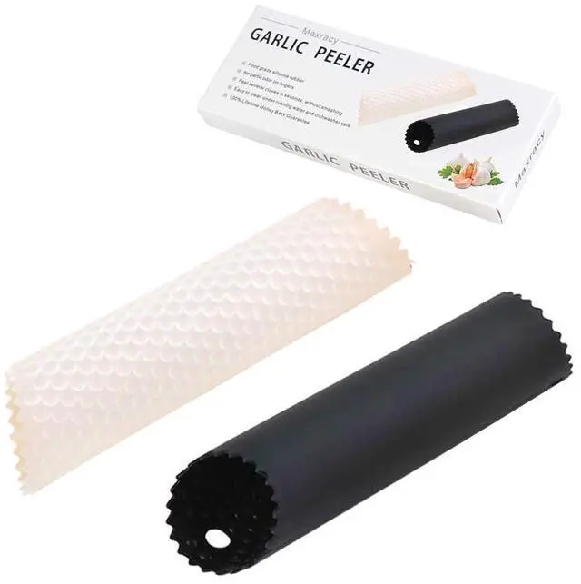 Main image of Set Silicone Garlic Peeler Easy Roller Tube Useful Garlic Odorfree Kitchen Tool (Black,Clear)