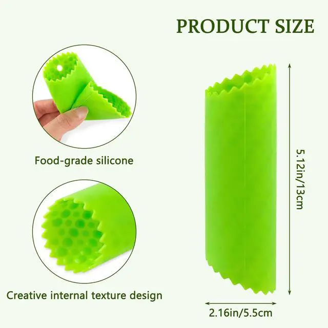 Alt view image 2 of 6 - 2Pack Garlic Peelers, 5.12 Inches Silicone Garlic Skin Remover - Effortless Peeling for Kitchen Use, Black/Green