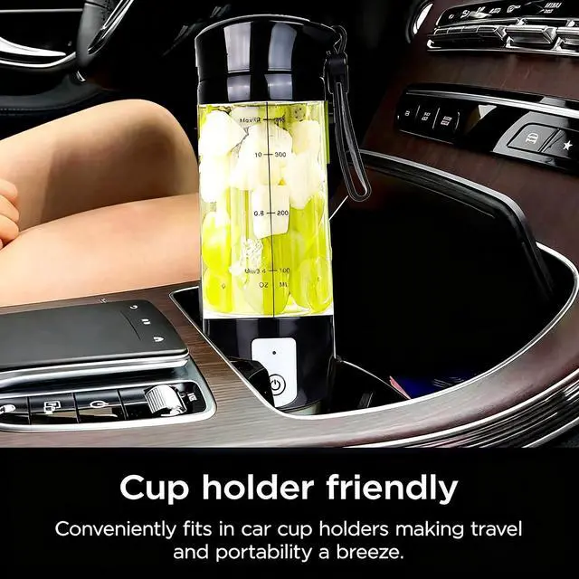 Alt view image 3 of 7 - Portable Personal Blender,13OZ Cordless Juicer Cup,Serrated 6 Blade with Filter,USB Rechargeable and Self Cleaning,Ideal for Smoothies,Ice Blending,Juicing, Mini Blender for Travel Sports Outgoing