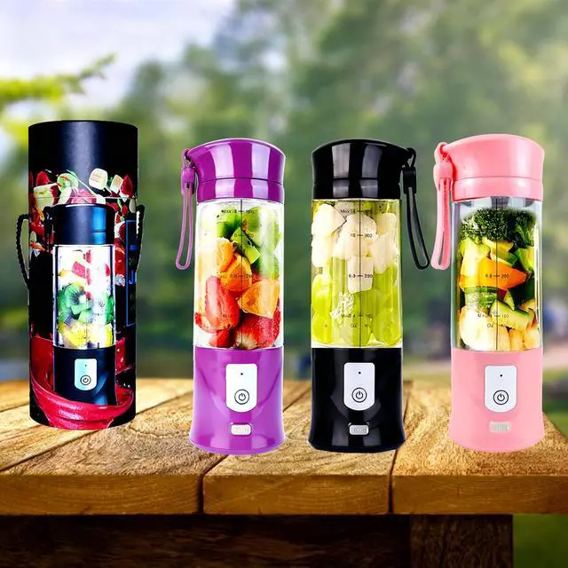 Alt view image 7 of 7 - Portable Personal Blender,13OZ Cordless Juicer Cup,Serrated 6 Blade with Filter,USB Rechargeable and Self Cleaning,Ideal for Smoothies,Ice Blending,Juicing, Mini Blender for Travel Sports Outgoing