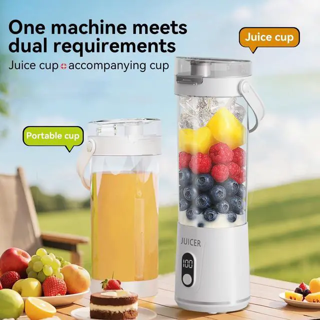 Alt view image 4 of 7 - Portable Personal Electric USB Juicer600ML Mini Blender Portable Blender For Shakes and Smoothies juice12 Blades Great for MixingCompactConvenient and Versatile (white)