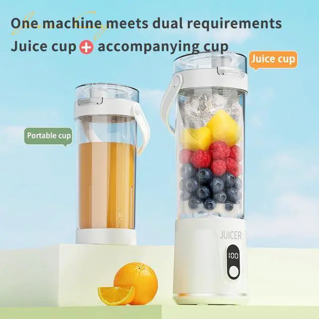 Alt view image 7 of 7 - Portable Personal Electric USB Juicer600ML Mini Blender Portable Blender For Shakes and Smoothies juice12 Blades Great for MixingCompactConvenient and Versatile (white)