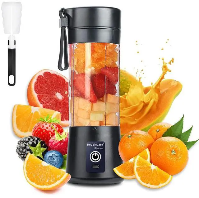 Main image of Portable Blender Cup,Electric USB Mini Juicer Blender For Shakes and Smoothies, Juice,380ml, Six Blades Great for Mixing,Black