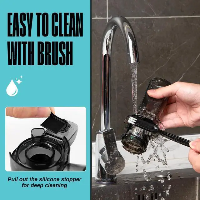 Alt view image 4 of 7 - Ginnie Mini Cold Press Juicer, Small Slow Masticating Juicer for Vegetables and Fruits, High Juice Yield, Easy to Clean, Space-Saving, Fit for Personal/Travel/Picnic/Office (Black)