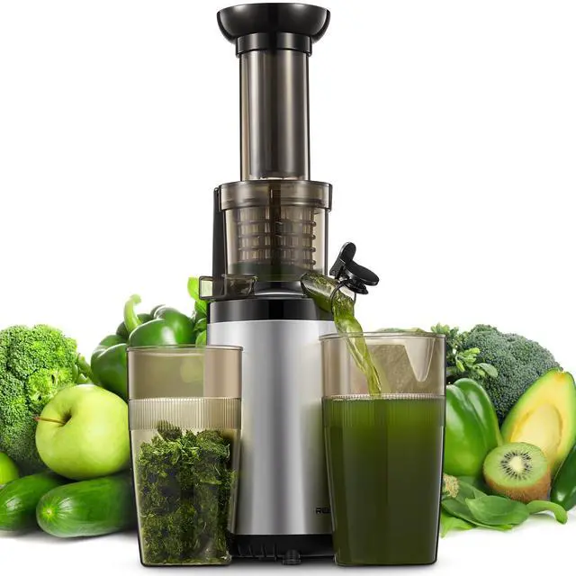 Main image of Masticating Juicer Machines, Cold Press juicer Machine Compact & Small Size, Juice Extractor, Nutrient and Vitamin Dense, BPA-Free Tritan, Easy to Clean (Silver)