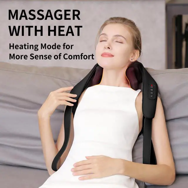 Alt view image 3 of 7 - Shiatsu Neck Massager for Pain Relief Deep Tissue, Cordless Shoulder and Back Massager with Heat, Kneading Whole Body Massager Use for Home Office Car, Gifts for Mom Dad Him Her