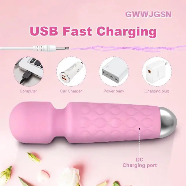 Alt view image 3 of 6 - Portable Wireless Massager - 8 Speeds, 20 Modes, 3-Second Press to Power On, for Neck, Back, Arms, Legs Muscle Relaxation (Rose Pink)