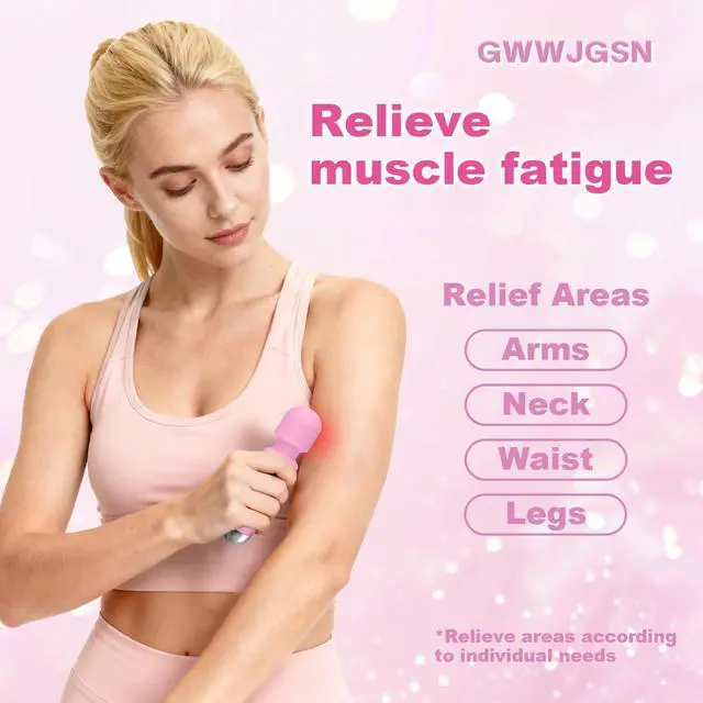 Alt view image 5 of 6 - Portable Wireless Massager - 8 Speeds, 20 Modes, 3-Second Press to Power On, for Neck, Back, Arms, Legs Muscle Relaxation (Rose Pink)