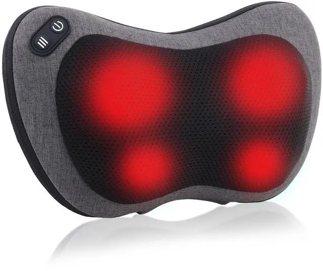 Main image of Shiatsu Neck and Back Massager with Heat - Deep Tissue Massage Pillow for Neck, Back & Shoulders Pain Relief, Ergonomic Design Electric Massager for Home, Car, Office Use, Gray