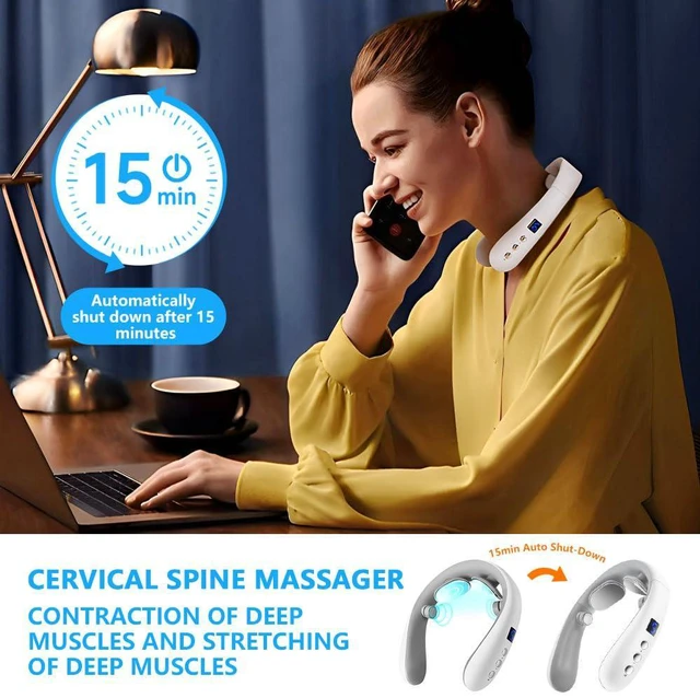 Alt view image 2 of 7 - Neck Massager with Heat, Electric Pulse Neck Massager for Pain Relief, Wireless Neckology Intelligent Massager for Women