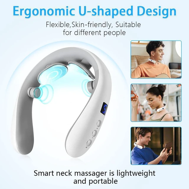 Alt view image 5 of 7 - Neck Massager with Heat, Electric Pulse Neck Massager for Pain Relief, Wireless Neckology Intelligent Massager for Women