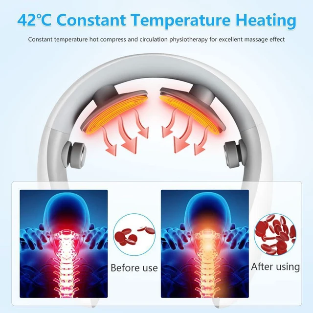 Alt view image 6 of 7 - Neck Massager with Heat, Electric Pulse Neck Massager for Pain Relief, Wireless Neckology Intelligent Massager for Women