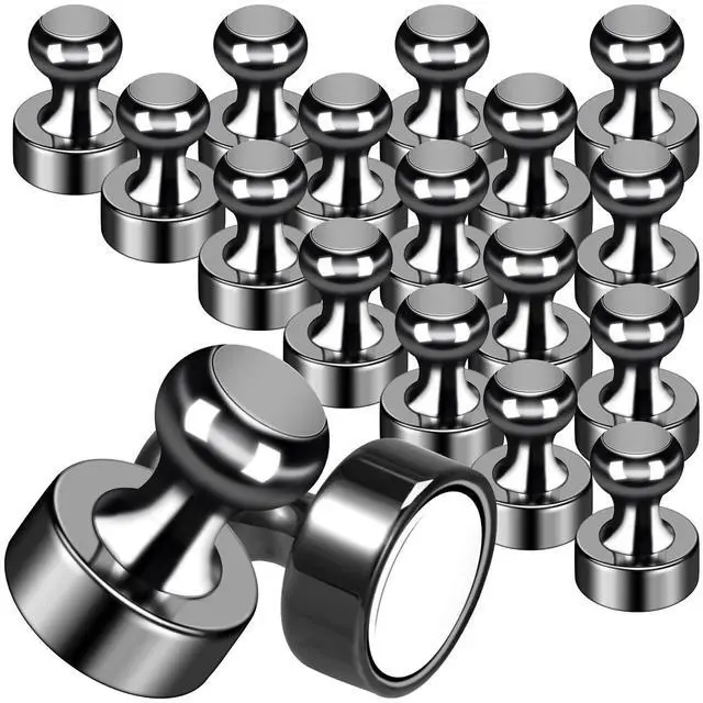 Main image of 20Pack Strong Magnets for Refrigerator Neodymium Fridge Magnets Adult Magnets for Dry Erase Board Lockers Whiteboard Kitchen Home Office Classroom Black