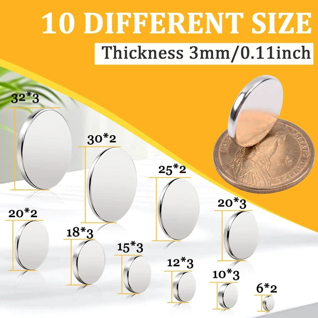 Alt view image 6 of 7 - 50 Pcs Super Strong Neodymium Magnets Disc, 15 x 3 mm Decorative Round Fridge Rare Earth Magnets, Fun Small Refrigerator Magnets for Whiteboard, Cute Locker, Crafts Dry Erase Board