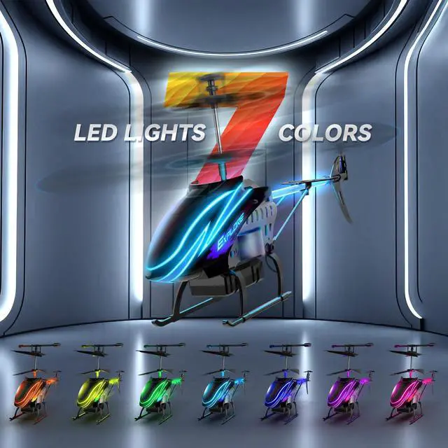 Alt view image 2 of 7 - RC Helicopter, Remote Control Helicopter for Kids with 30Mins Flight(2 Batteries), 7+1 LED Light Modes, Altitude Hold, RC Toys for Boys Girls
