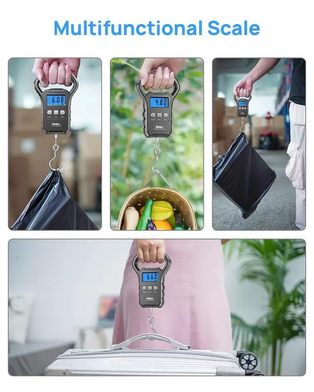 Alt view image 7 of 7 - Fishing Scale,110lb/50kg Hanging Luggage Weigh Scale Unit with Backlit LCD Display, Suitcase Luggage Weigh Divice with Large Handle, Digital Postal Unit Fishing Gifts for Men