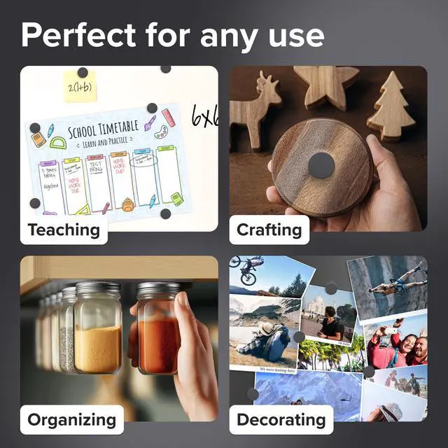 Alt view image 6 of 7 - Strong Ceramic Round Magnets With Adhesive Backing (1x0.15"/25x4mm, 36 pcs) - Heavy Duty Sticky Magnets, Non-Corrosive, Versatile For Home, Office, Workshop, Whiteboard, Fridge And Hobby Use