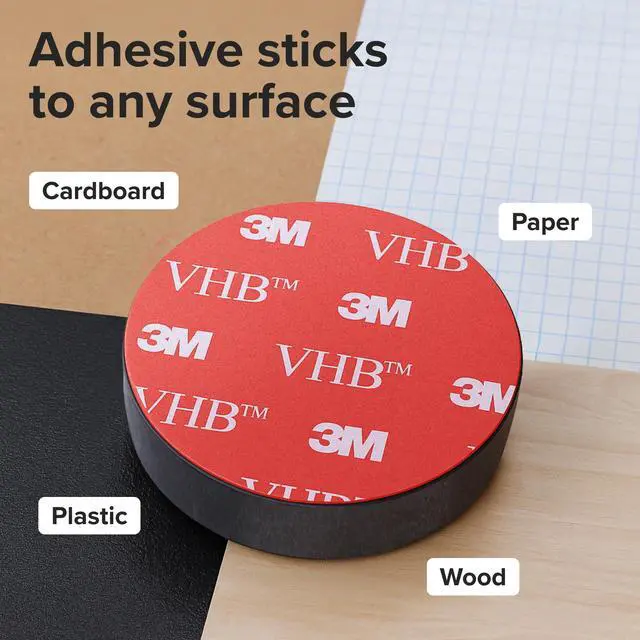 Alt view image 4 of 7 - Strong Ceramic Round Magnets With Adhesive Backing (1x0.15"/25x4mm, 36 pcs) - Heavy Duty Sticky Magnets, Non-Corrosive, Versatile For Home, Office, Workshop, Whiteboard, Fridge And Hobby Use