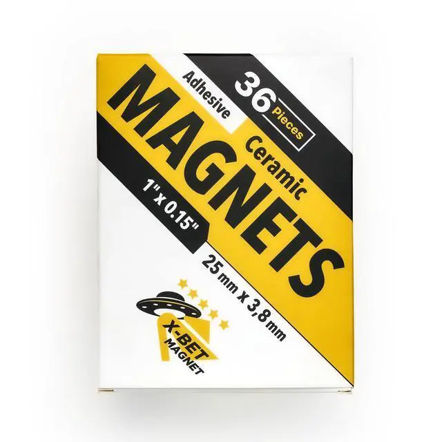 Alt view image 7 of 7 - Strong Ceramic Round Magnets With Adhesive Backing (1x0.15"/25x4mm, 36 pcs) - Heavy Duty Sticky Magnets, Non-Corrosive, Versatile For Home, Office, Workshop, Whiteboard, Fridge And Hobby Use