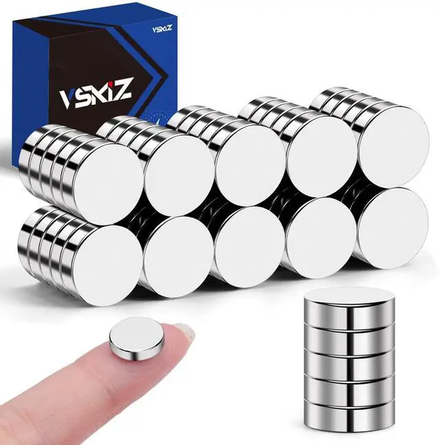 Main image of Refrigerator Magnets 50 Pcs, 10x3mm Tiny Round Disc Small Whiteboard Magnets for Crafts, DIY, Office, Dry Erase Board