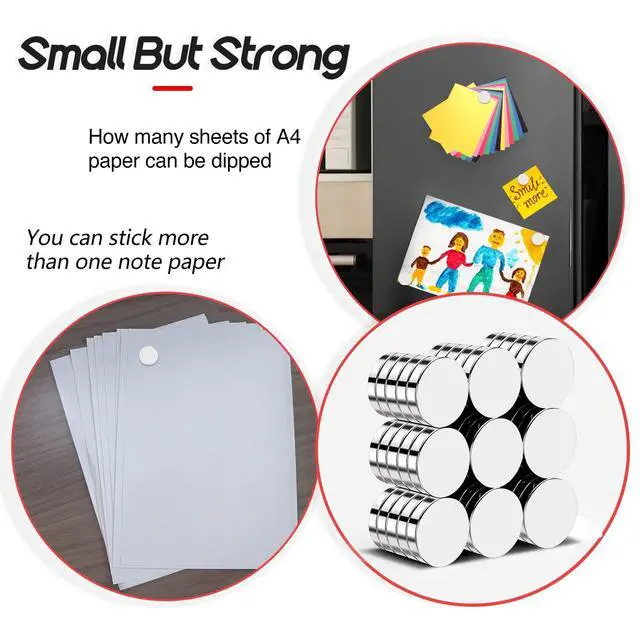 Alt view image 3 of 6 - Refrigerator Magnets 50 Pcs, 10x3mm Tiny Round Disc Small Whiteboard Magnets for Crafts, DIY, Office, Dry Erase Board