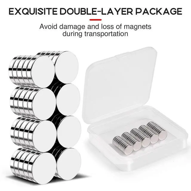 Alt view image 5 of 6 - Refrigerator Magnets 50 Pcs, 10x3mm Tiny Round Disc Small Whiteboard Magnets for Crafts, DIY, Office, Dry Erase Board