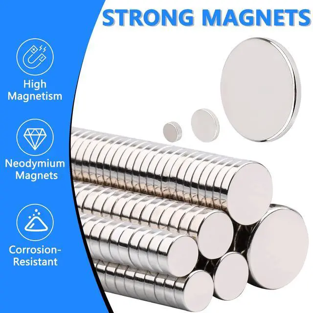 Alt view image 3 of 7 - 255PCS Small Strong Magnet, Neodymium Disc Magnets Heavy Duty,7 Different Sizes,Rare Earth Magnets Round Small Refrigerator Magnet for Crafts Whiteboard Kitchen, Office, Miniatures School
