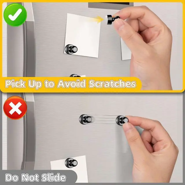 Alt view image 4 of 5 - 16 Pcs Fridge Magnets, Refrigerator Magnets, Small Strong Magnets, Whiteboard Magnets for Fridge, Magnetic Push Pins for Locker, Pins for Kitchen Office Accessories