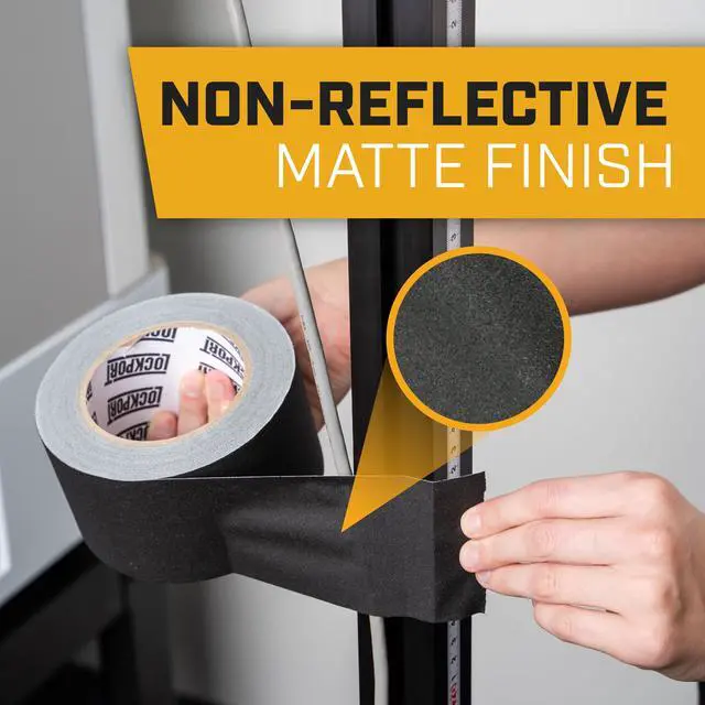 Alt view image 4 of 7 - Black Gaffers Tape 3 inch x 30 Yards - 2 Pack Pro Black Gaff Tape - No Residue, Water Resistant, Non-Reflective, Easy Tear - Multipurpose