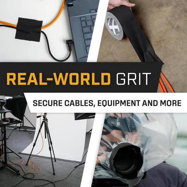 Alt view image 5 of 7 - Black Gaffers Tape 3 inch x 30 Yards - 2 Pack Pro Black Gaff Tape - No Residue, Water Resistant, Non-Reflective, Easy Tear - Multipurpose