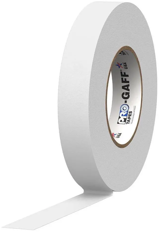 Main image of 1" Width ProTapes Gaff Premium Matte Cloth Gaffer's Tape With Rubber Adhesive, 11 mils Thick, 55 yds Length, White (Pack of 1)