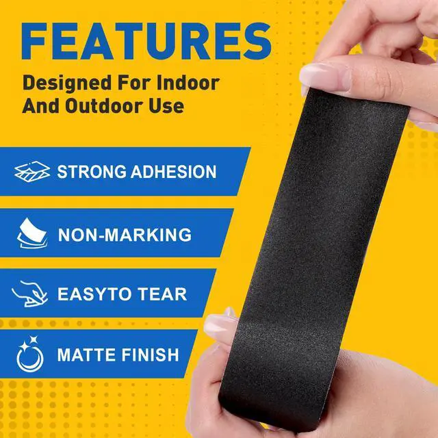 Alt view image 3 of 7 - Black Gaffers Tape 3Pack, 1.8inch Black Gaff Tape, Waterproof, No Residue, Non-Reflective, Easy Tear, Gaffers Tapes for Securing Cables, Photography, Studio.