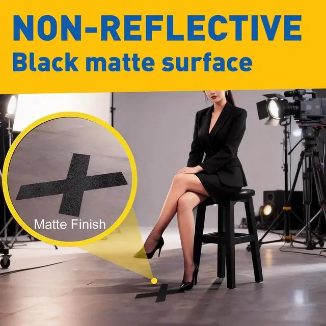 Alt view image 7 of 7 - Black Gaffers Tape 3Pack, 1.8inch Black Gaff Tape, Waterproof, No Residue, Non-Reflective, Easy Tear, Gaffers Tapes for Securing Cables, Photography, Studio.