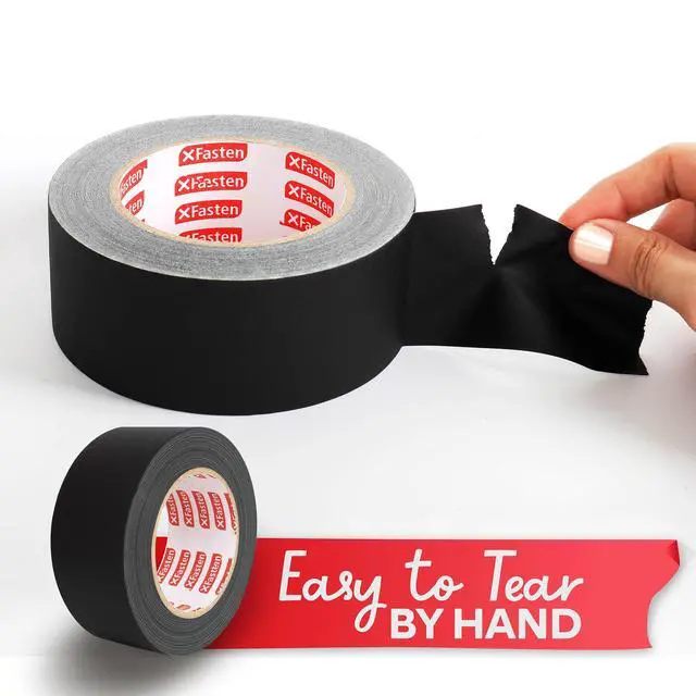 Alt view image 6 of 7 - Black Gaffers Tape 2 Inch x 30 Yards, Residue-Free Strong Adhesion (2-Pack 180-feet Total) Matte Black Non-Reflective Tape for Electrical Cords, Photography, Gym Floor Stage Marking