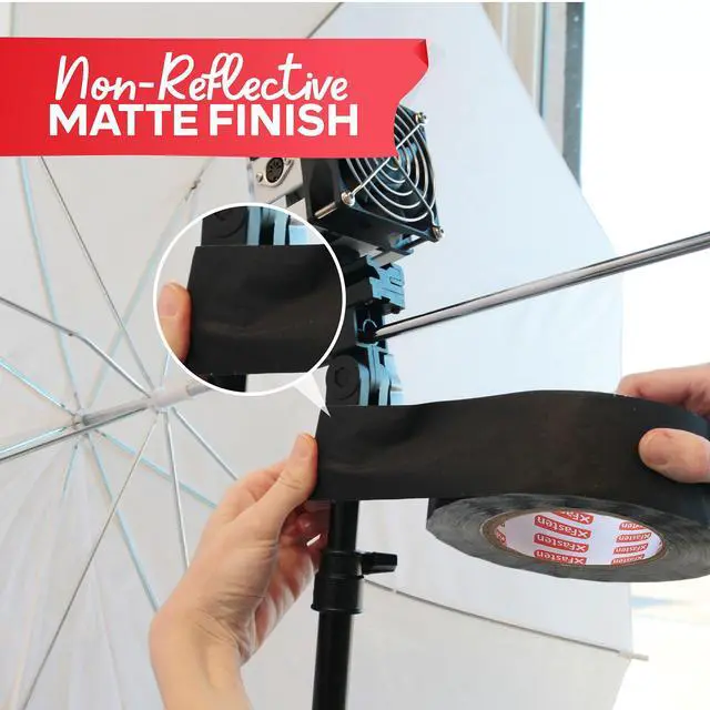 Alt view image 7 of 7 - Black Gaffers Tape 2 Inch x 30 Yards, Residue-Free Strong Adhesion (2-Pack 180-feet Total) Matte Black Non-Reflective Tape for Electrical Cords, Photography, Gym Floor Stage Marking