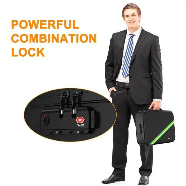 Alt view image 7 of 7 - 5200 Fireproof Document Box, 16.1x 11.4x4.3 Inch Waterproof and Fireproof Document Organizer,Portable Home Travel Safe Storage Box for Legal Size Documents,File and Birth Certificate,Black