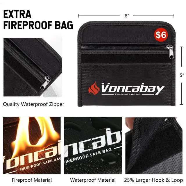 Alt view image 4 of 6 - Money Safe Box for Home with Sensor Light & Fireproof Money Bag - 0.23 Cubic Feet Security Safe Box with Digital Keypad, Keys & Pass Code Lock, 9.05" W x 6.69" D x 6.69" H, Black